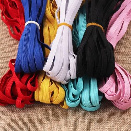 10 Yards Colorful elastic cord Flat Stretch Band Cord 1/4" Soft Skinny Elastic Knit Sewing Crafts DIY Mask Making elastic band