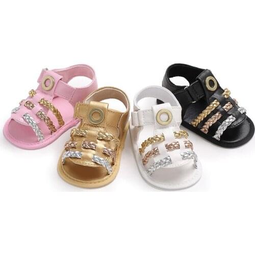 Cute Baby Girl Sandals Pu Leather Newborn Toddler Girls Sandals Soft Sole Non-Slip Infant Baby Girl Summer Shoes