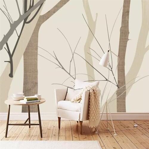 Modern minimalist aspen wood background wall professional production mural factory wholesale wallpaper mural custom photo wall