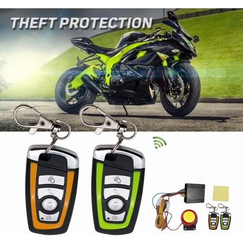 2021 12V Universal Motorcycle Alarm System Scooter Anti-theft Security Alarm System Two Pcs Control Key Fob