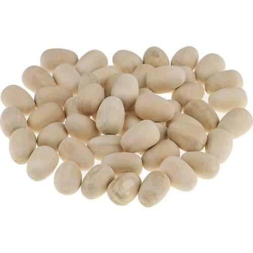 Pack of 50 100% Wood Wood Eggs Wood Craft Easter Ornament Home Egg Decor