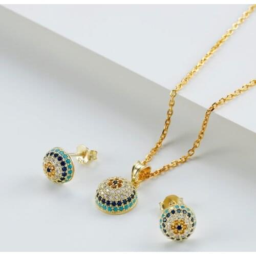 925 sterling Silver Eye Evil Eye Jewelry Set E-Made