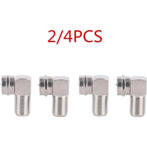 2/4pcs F-Type Male to Female 90 Degree Right Angle TV Aerial Antenna Plug Connector Adapter Plug To Socket Coax Cable