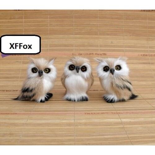3 pieces a lot small cute reallife owl models plastic&furs owl dolls home decoration gift about 7cm xf0492