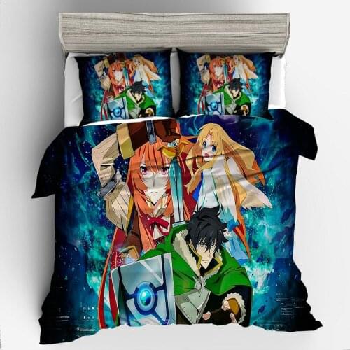 3D Printing Bedding Set Duvet Cover Pillowcase Bedclothes Dropshipping Gife king Queen size The rise of shield Heroes