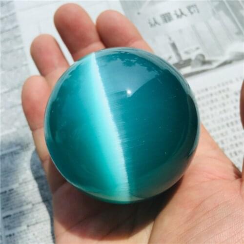 4-10cm Natural blue cat eye crystal ball divination energy stone ball photography decorative ball