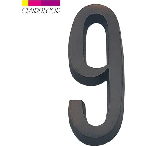 4 in 101mm House Number Door Address Number Sticker Or Screw Mounted Zinc Alloy Satin Nickel Mailbox Address Sign #0-9