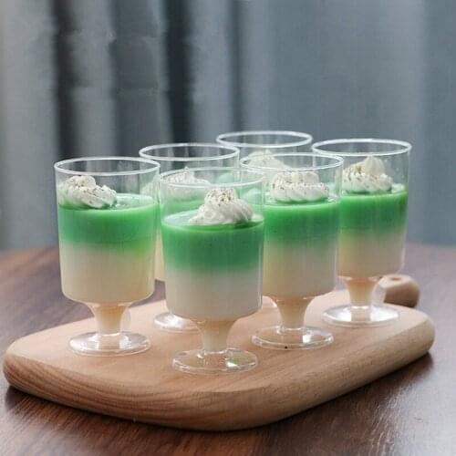 50pcs Net red goblet hard plastic cups 100ml 150ml ice cream pudding yogurt jelly clear dessert cups party diy favors cake cup