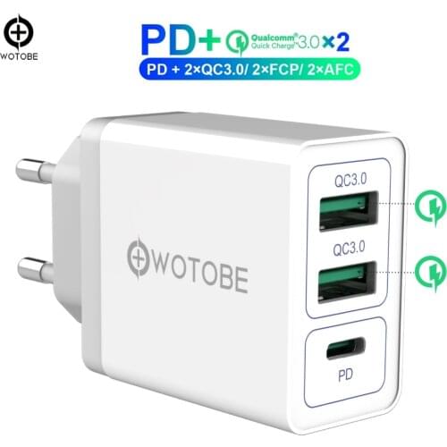 36W USB C Power Adapter Quick charge QC3.0/FCP/AFC,PD3.0 Fast Wall Charge for iPhone11/iPad/pixel/S8/S9/S10/note9/Huawei/Millet