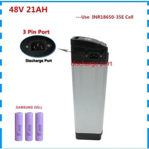 1000W 48V 21AH electric bicicleta bateria 48V 17AH 14AH silver fish battery Pack 35E 3500mah 18650 cell 30A BMS TOP Discharge