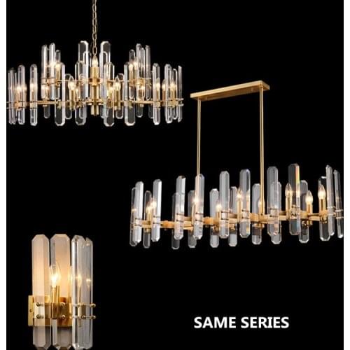 American Living Room RH Big Crystal Led Chandelier Luxury Lustre E14 Chandelier Lighting Lustre Pendant Chandelier Hanging Lamp