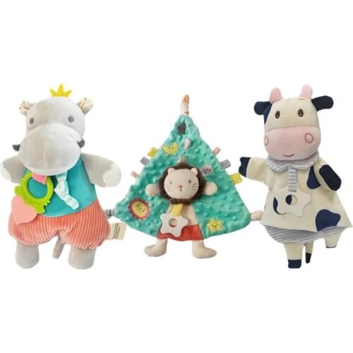 Baby Appease Towel With Teether Cartoon Animal Comforting Soft Newborn Baby Sleeping Dolls Newborn Infant Soothe Appease Towel