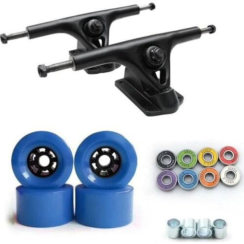 STRIKATE Long Board Trucks 8inch Skateboard 90*52mm Wheels ABEC-9 Bearings Longboard Bridge