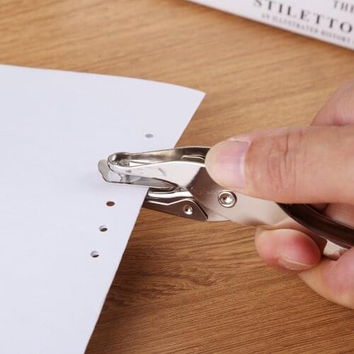 Hole Puncher Portable Single Hole Punch Paper Material Scrapbooking Handheld Metal Craft Office Binding Supplies