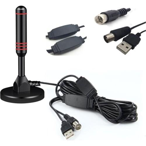 HDTV Antenna, Indoor Digital TV Antenna with Amplifier Signal Booster Up to 300 Miles Range, Support 1080P VHF UHF