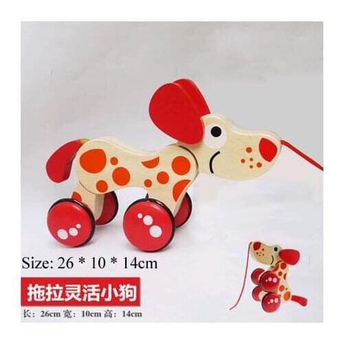 Toy big crocodile Wooden Animal Pull Car Wheel Toy Big Crocodile Dog Baby Toddler Infant Carts Baby Building Blcks Climb Toys