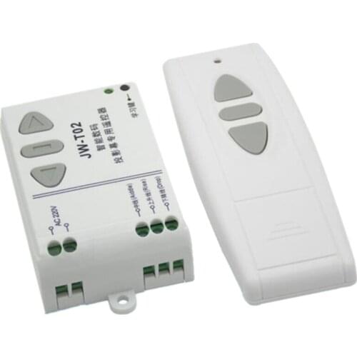 JW-T02 AC 220V Motor Wireless Remote Control Switch UP Down Stop Tubular Motor Controller Forward Reverse TX RX Latched