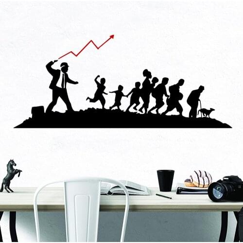 Classic Banksy Plan Wall Stickers Vinyl Wallpaper For Office Room Decor Sticker Wall Decals Poster Mural