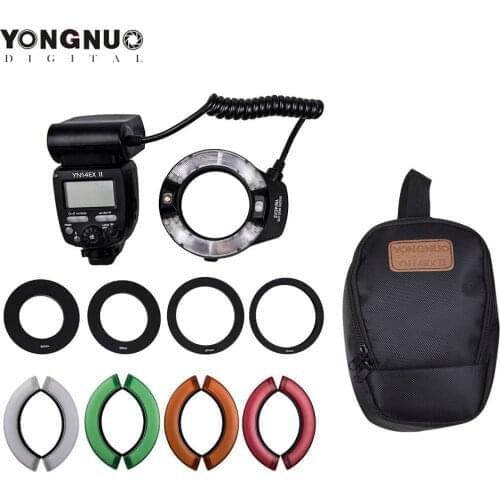 YONGNUO Professional YN14EX II Macro Ring Flash Light Kit with Large Size LCD Display Adapter Rings for Canon DSLR Cameras