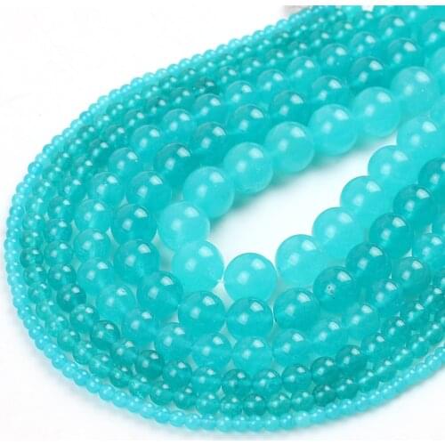 Round Natural Angel Australia Jades Stone Beads Green Loose Spacer Beads For Jewelry Making DIY Bracelet Necklace 15''4/6/8/10mm