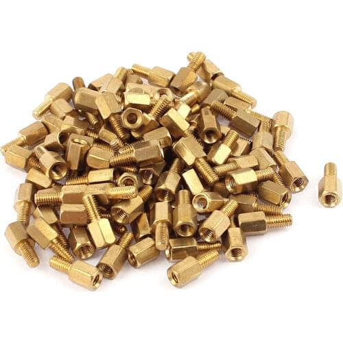 M3x6mm Male to Female Thread Brass Hex Standoff Spacer 106pcs