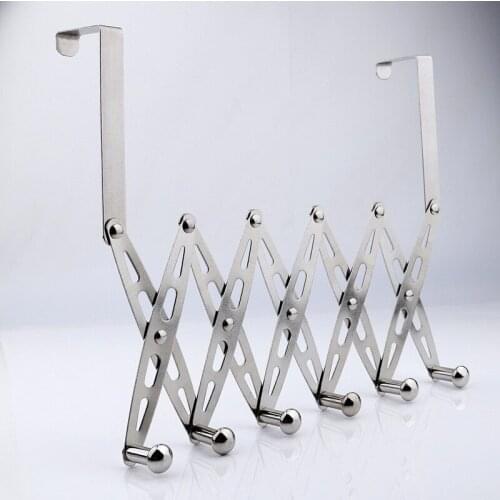 No punch metal folding hook door after 6 consecutive telescopic hook creative hook door after collection Sundries