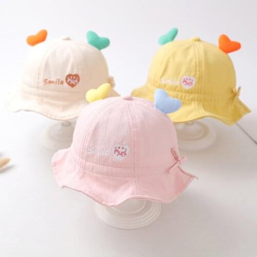 Baby hat cute super cute men and women baby love drawstring sun shade fisherman hat baseball cap sun princess hat