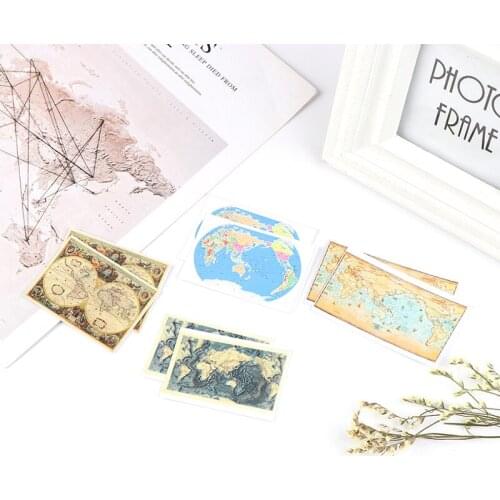 2pcs 1/12 Dollhouse Miniature Accessories Mini World Map Simulation Furniture Model Toys for Doll House Decoration