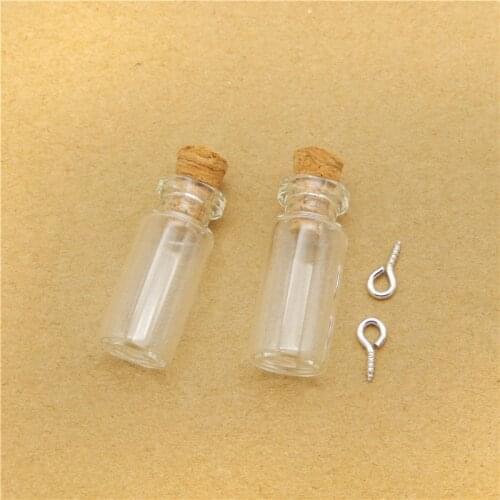 Julie Wang 10PCS 1ml Mini Tiny Clear Glass Wish Bottles Vials Jars Containers Cork Stoppers Home Decoration Party Bless Bottles