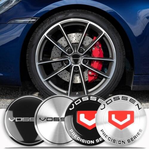 4pcs 56mm Aluminum alloy Car wheel center hub caps Aluminum Emblem Badge Sticker For VOSSEN Car styling Accessory