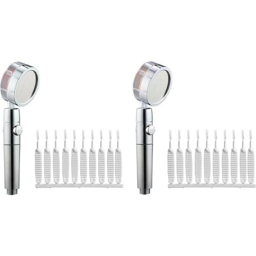 High Pressure Booster Handheld Shower Water Saving Massage Rotary Sprayer Head Massage SPA Nozzle Cleaning Brush Bathroom Shower