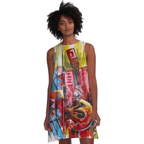 2021 summer new style color stitching printing sleeveless dress loose fashion high street sexy trendy womens clothing