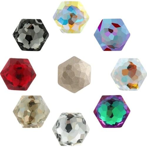 New High Quality Hexagon K9 Crystal Rhinestone DIY Clothing & Accessories Sew On Clothes Shoes Loose Beads