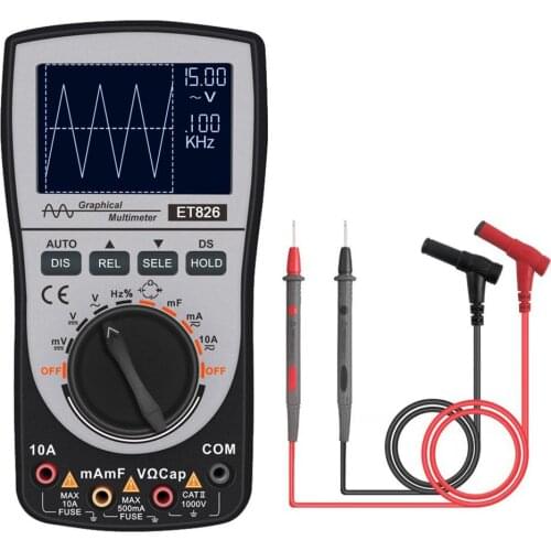 New 2 in 1 Intelligent Digital Oscilloscope Multimeter with Analog Bar Graph Color Screen Upgraded MT8206 Tools