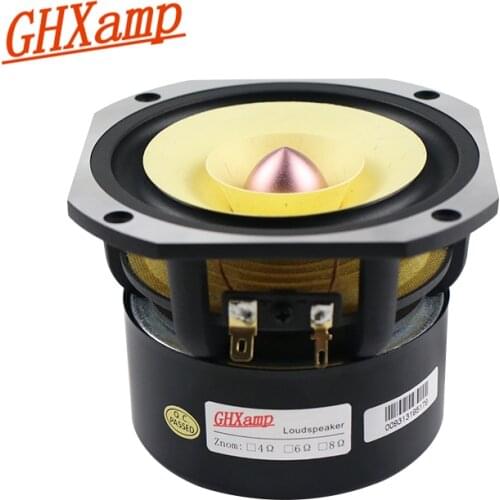 Ghxamp 4 inch Full Range Speaker 4ohm 25W Hifi Full Frequency Loudspeaker HomeTheatre 91DB Bullet Rubber Edge Cast Aluminum 1pc