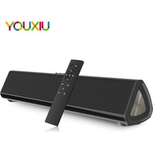 YOUXIU Portable Wireless Speaker Outdoor Bluetooth Loudspeaker 20W Mini Home Theater Stereo Wired Sound Bar Built-in Subwoofers