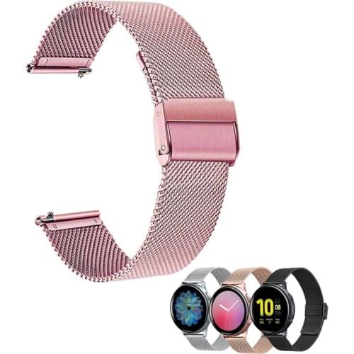 For samsung Galaxy Watch Active2 44mm 40mm band milanese Loop strap 20mm stainless steel wrist bracelet for Galaxy active 3 41