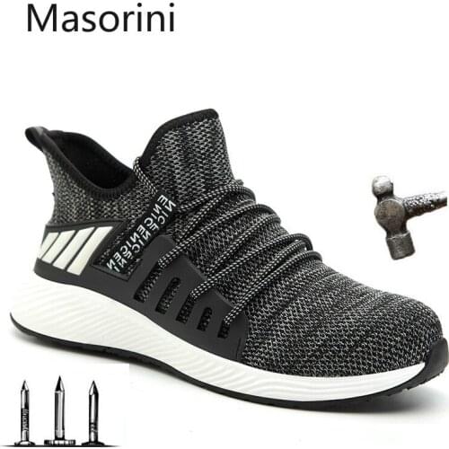 Ultra-light Steel Toe Cap Men Boots Indestructible Safety Shoes Work Mens Sneakers Breathable Outdoor Labor Shoe Plus Size 47 48