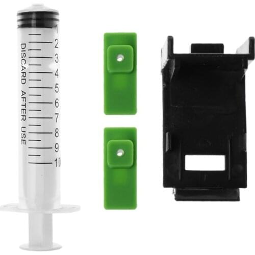 Ink Refill Cartridge Clip+ 2pcs Rubber Pads + Syringe Tool Kit for hp 60/61 802