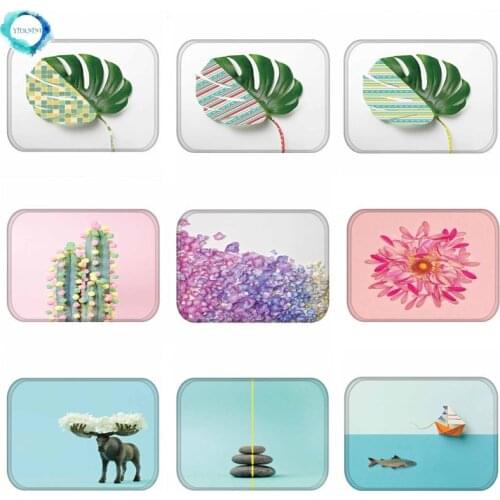 1PC 40x60cm Leaves Kitchen Mat Bedroom Entrance Doormat Pattern Floor Decoration Living Room Carpet Bathroom Door Mat