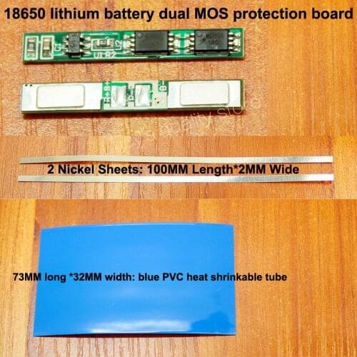 10set/lot 18650 lithium battery double MOS protection board 3.7V battery anti-overcharge over-discharge protection board