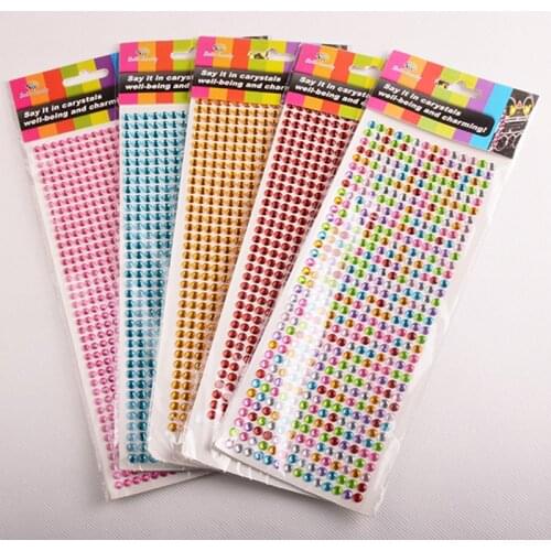 1512Pcs / Set 3mm Grain Diamond Stickers Mobile Phone Car Toy Decorative Stickers Gem Crystal Diy Sparkling Children Stickers