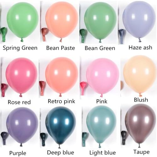 20pcs 10inch Retro green Pink Bean paste Dusty Pink Rose Gold color Latex Balloon DIY Birthday Party Wedding Baby Shower Decora