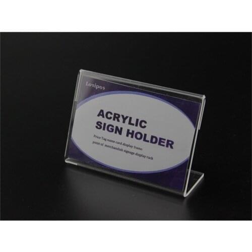50mm*35mm Acrylic Sign Holder Sleeve Desk sign stand Name Card Holder Menu Price Tag Display Stand Holder table label frame