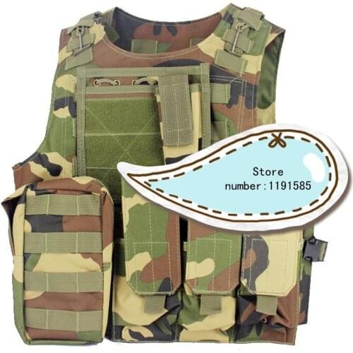 Amphibians Molle Quick Release Chest Rig Harness Tactical Airsoft Paintball Molle Vest W/ Triple 5.56mm Mag Pouch Woodland
