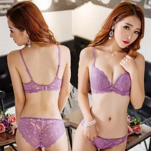 Color embroidery Girl Black Sexy Lace Bra Suit Small and Medium Bra Adjustment Closing Comfortable underwear and underwear