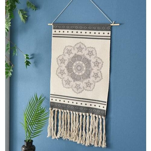 Hand-Woven Cotton Dream Catcher Tapestry Macrame Wall Hanging Bohemian Home Decor Tenture Murale Tissus Psychedelic Tapestry
