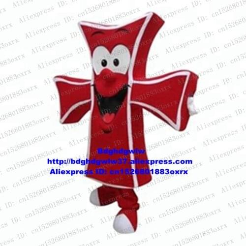 Red Christian Cross Crucifixion Calvaire Mascot Costume Adult Cartoon Character Ceremony Client THANK YOU Party zx2718