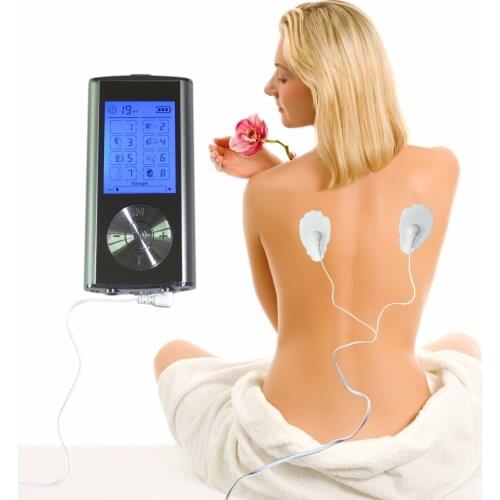 Dual Input Tens Acupuncture Body Massager Digital Therapy Machine With 4Pcs Electrode Pads For Back Neck Foot Leg Health Care