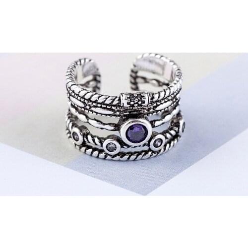 Miuoxion Wholesale Retro Inlaid ZircoMultilayer Ring Fashion Personality Jewelry For Women Feature Namour Charm Gift All Seasons